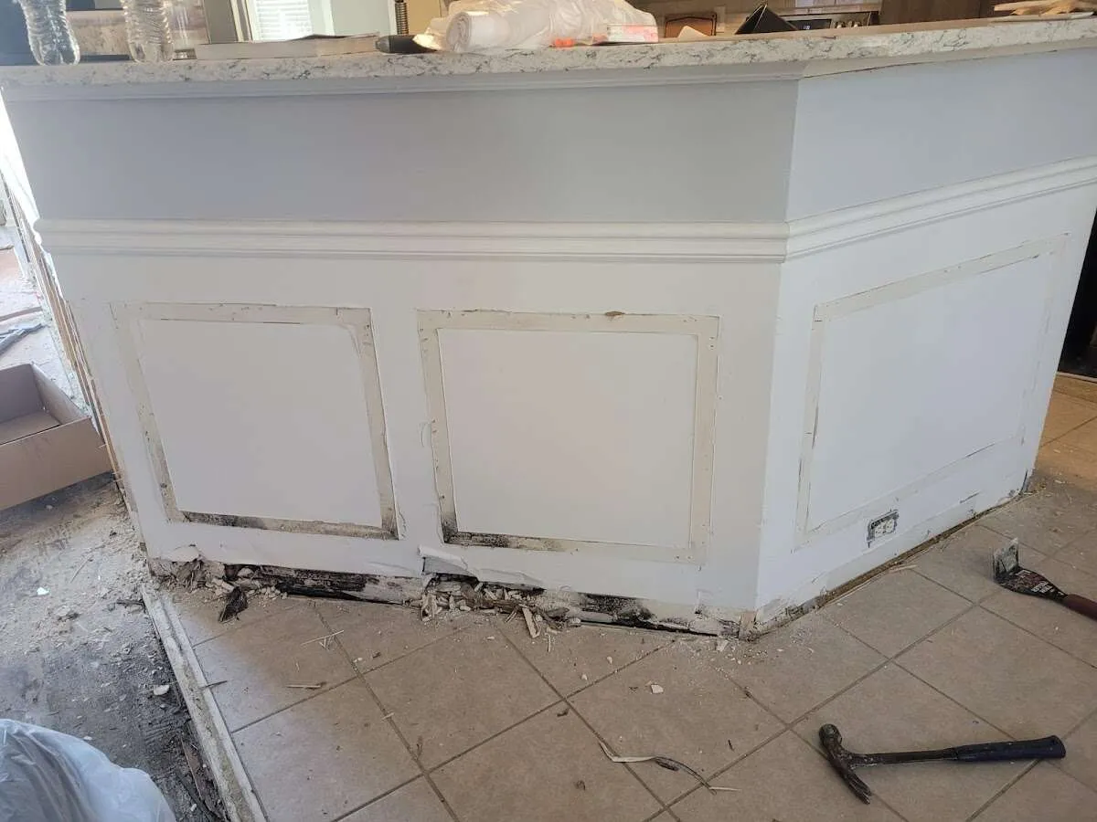 Water damage and mold on kitchen during Storm Damage Restoration in Black Diamond